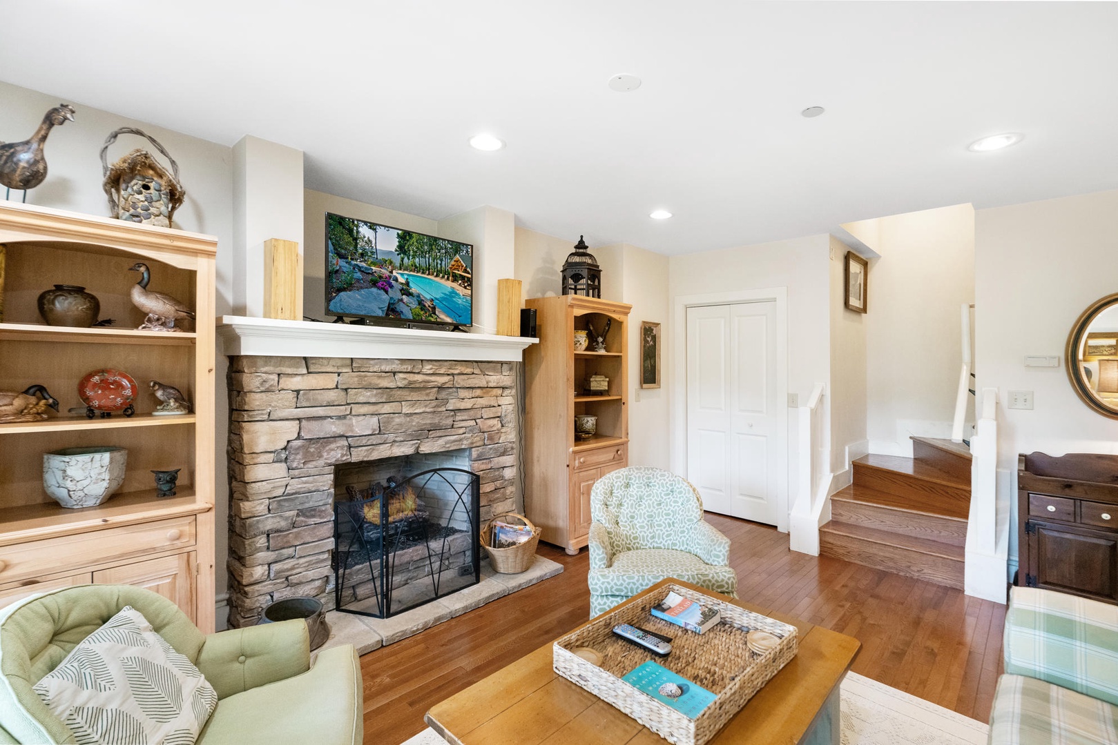 Downstairs Den---Cozy Gas Logs, Television