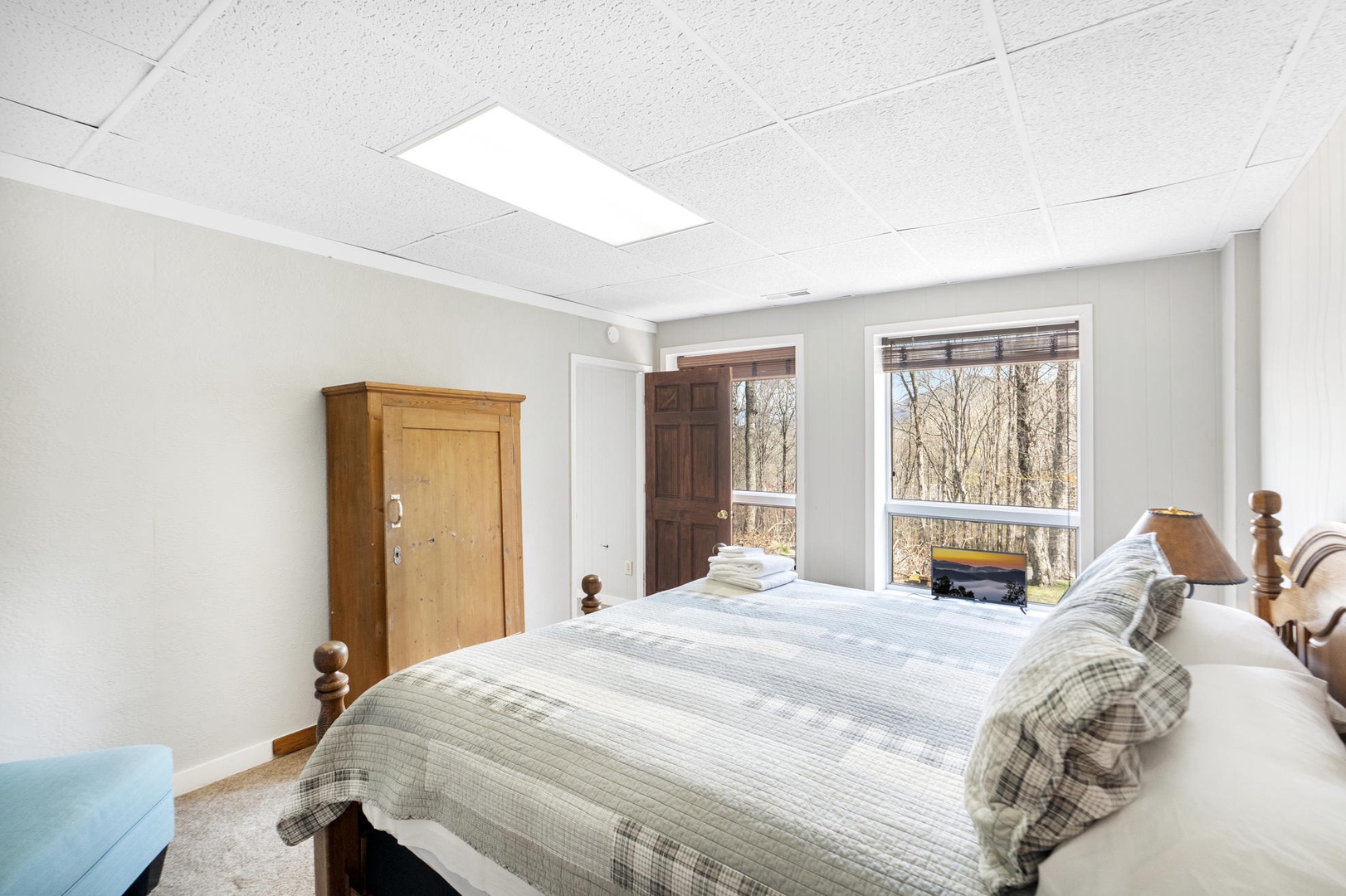 Guest Bedroom---Downstairs, King Size Bed