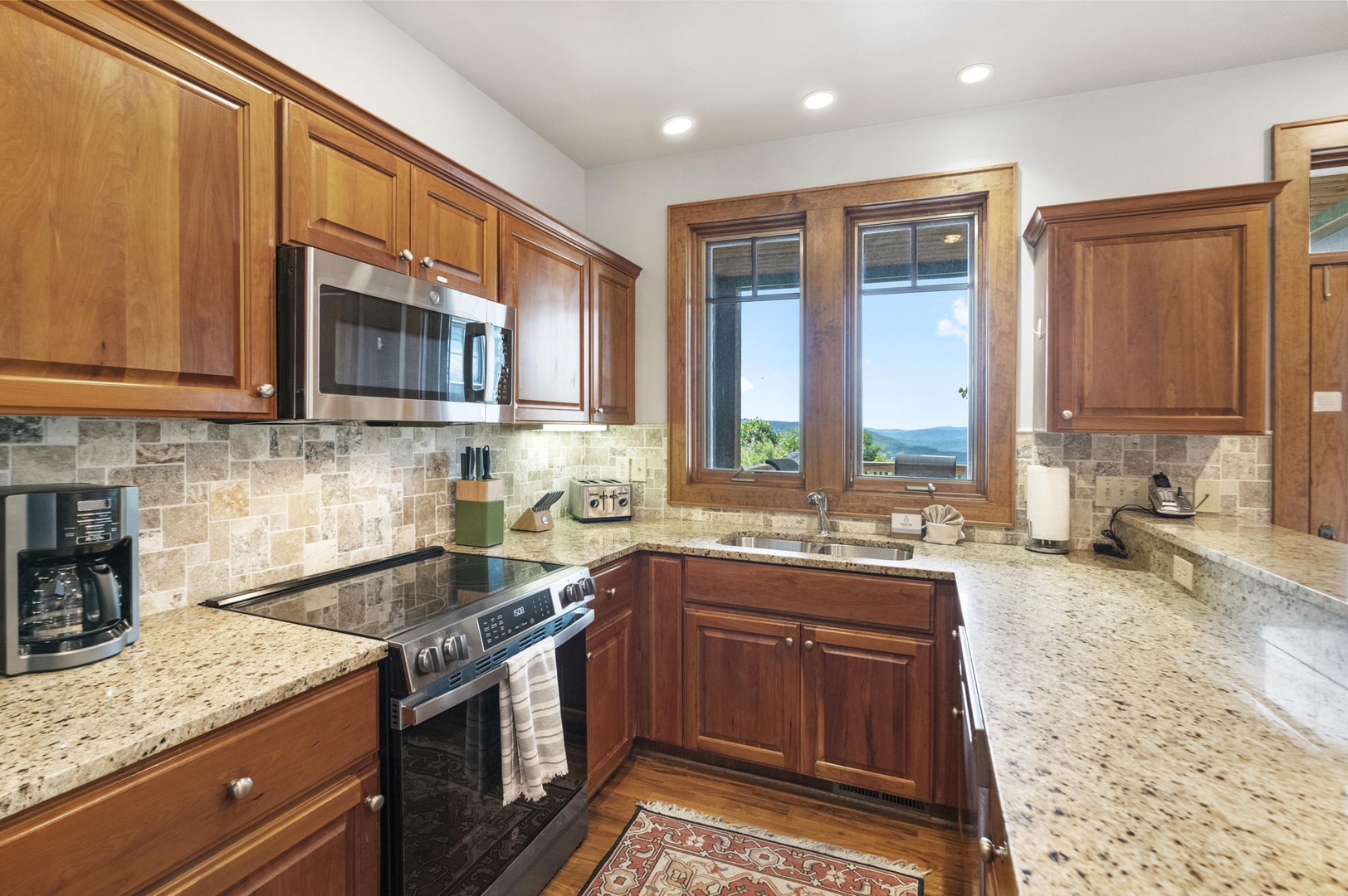 Kitchen---Granite Counter-tops, Stainless Steel, Mountain View