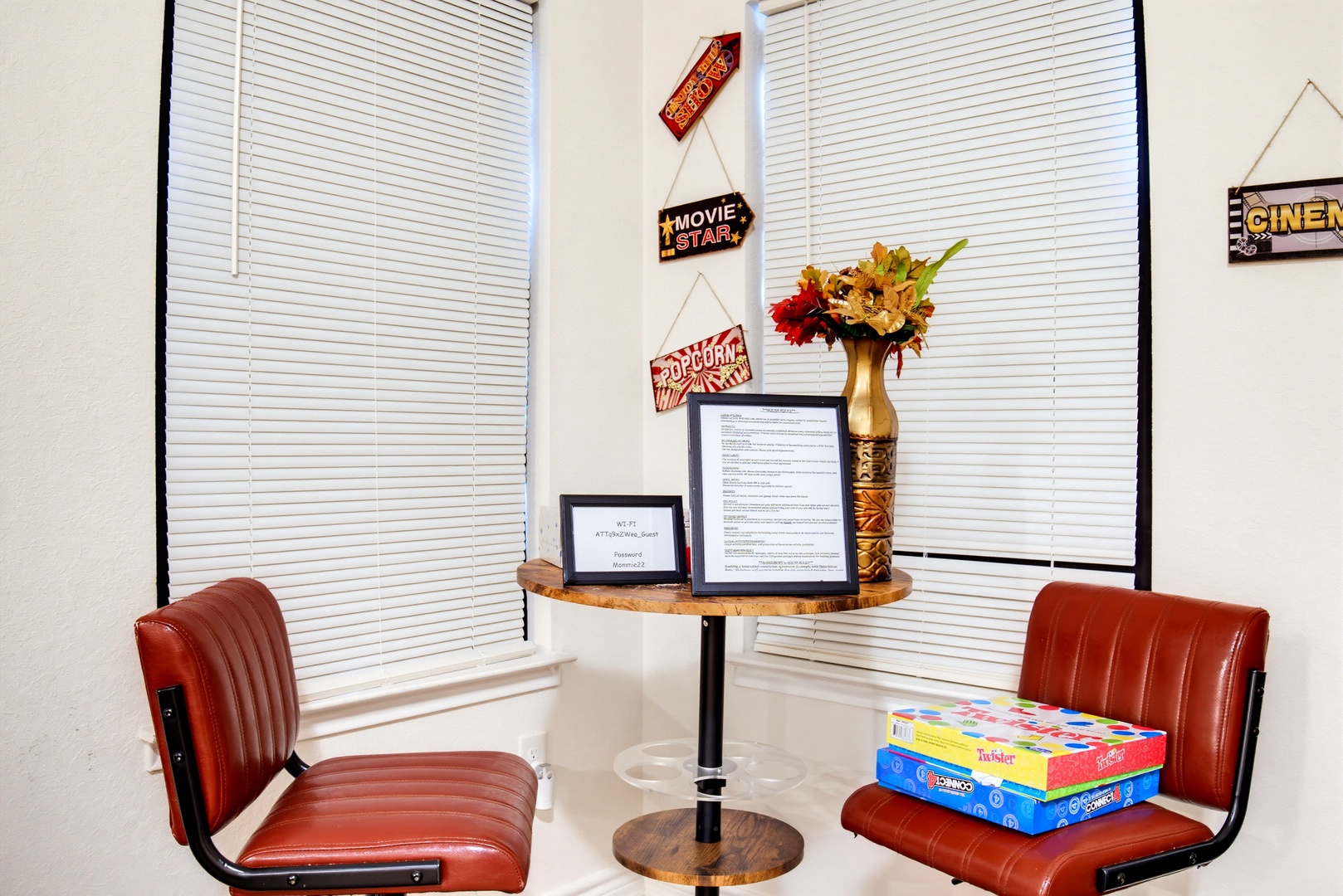Step into your own private cinema corner, complete with vintage theater seats, board games for movie nights, and playful décor that makes every stay feel like an event.