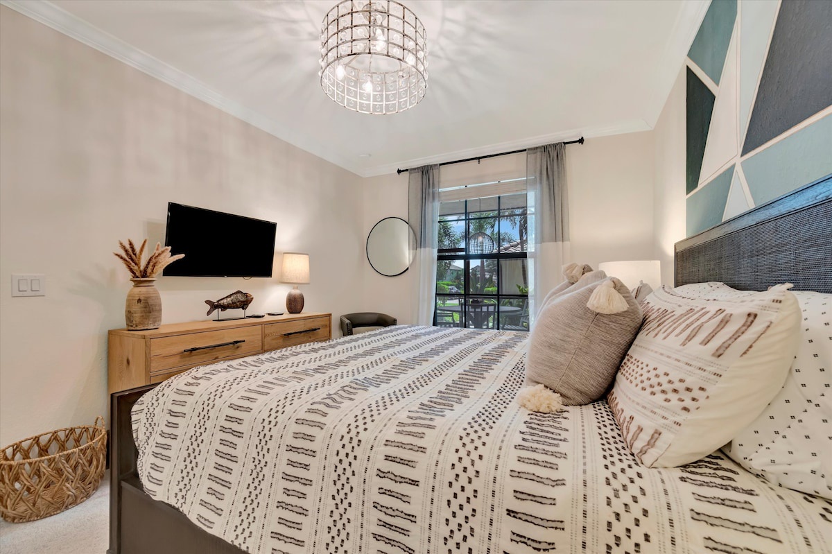 Settle into your peaceful retreat, where soft textures and a calming palette create the perfect sanctuary for restful nights. Natural light filters through the window, inviting you to unwind.
