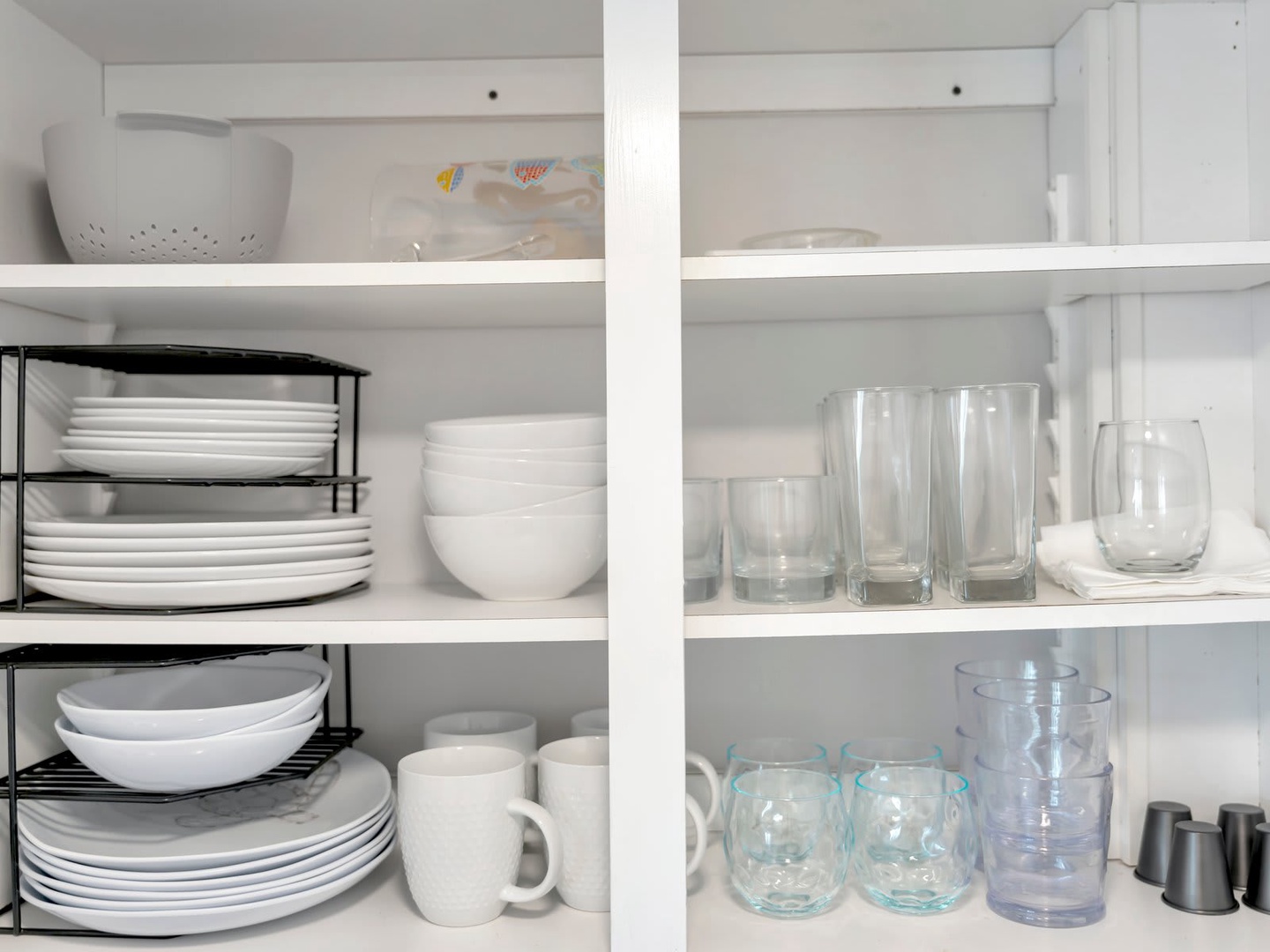 Your kitchen comes stocked with plates, bowls, glassware, and mugs—everything you need to cook, serve, and enjoy meals together during your stay.