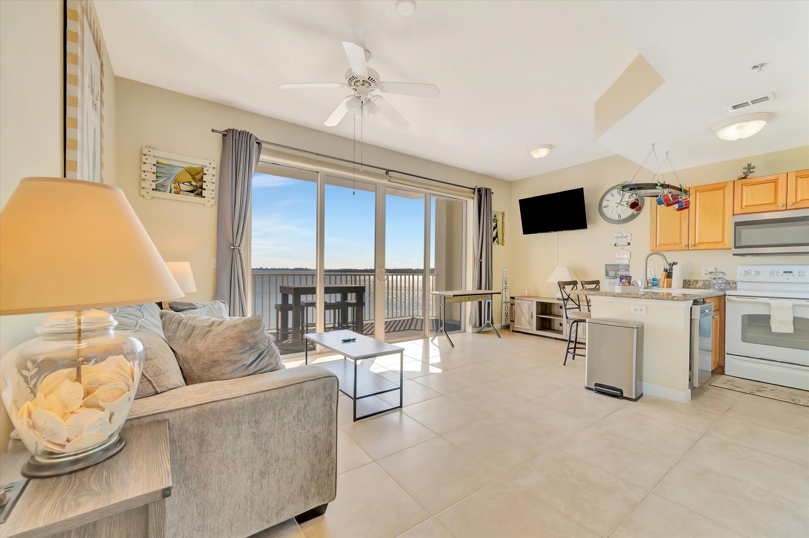Step into your bright coastal retreat where ocean breezes meet open-plan comfort. Sunlight streams through the balcony doors, inviting you to unwind in this airy space with your morning coffee or evening cocktail in hand.