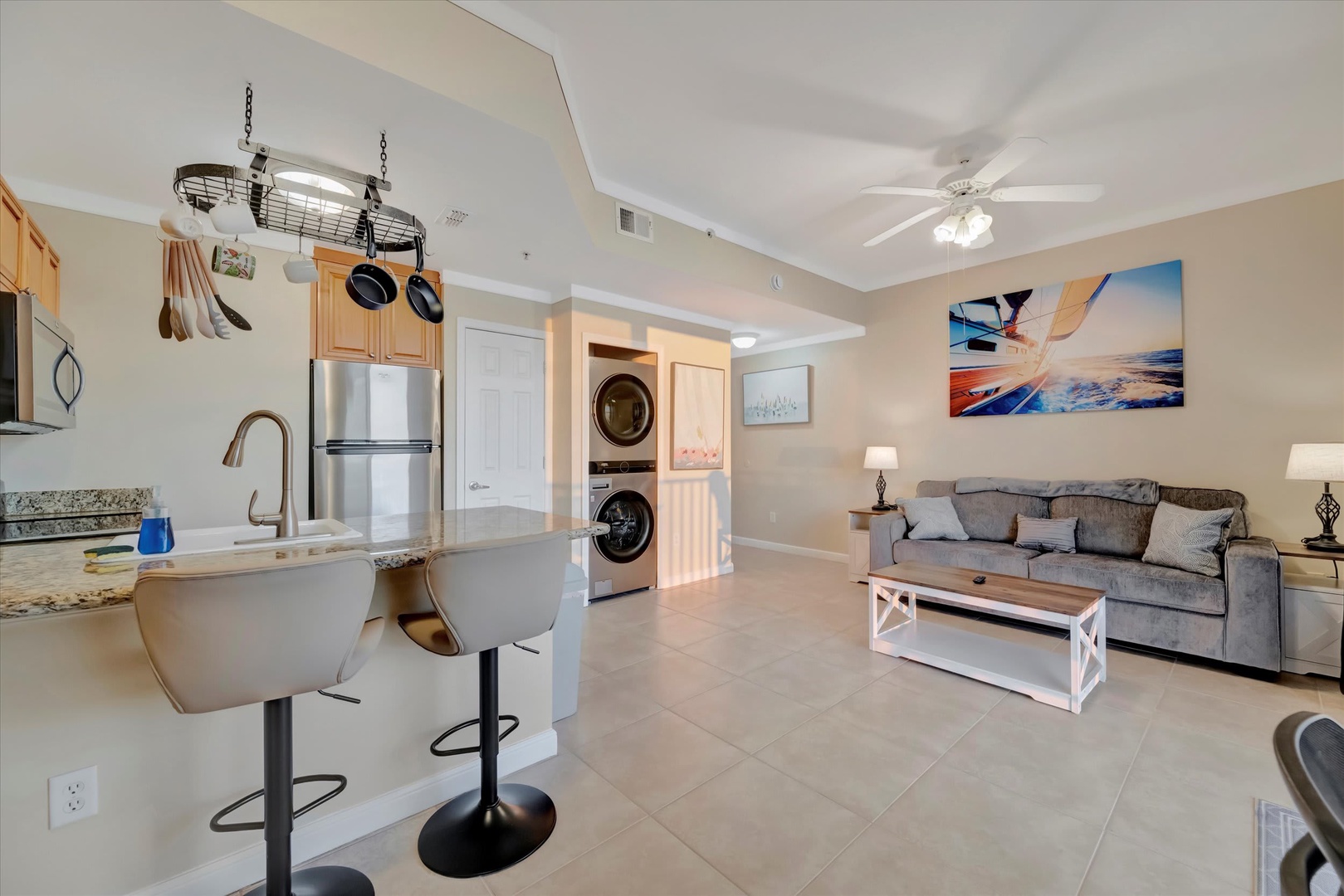 Unwind in your bright, open-plan space where kitchen flows into living room, creating a perfect retreat for relaxing and making memories.