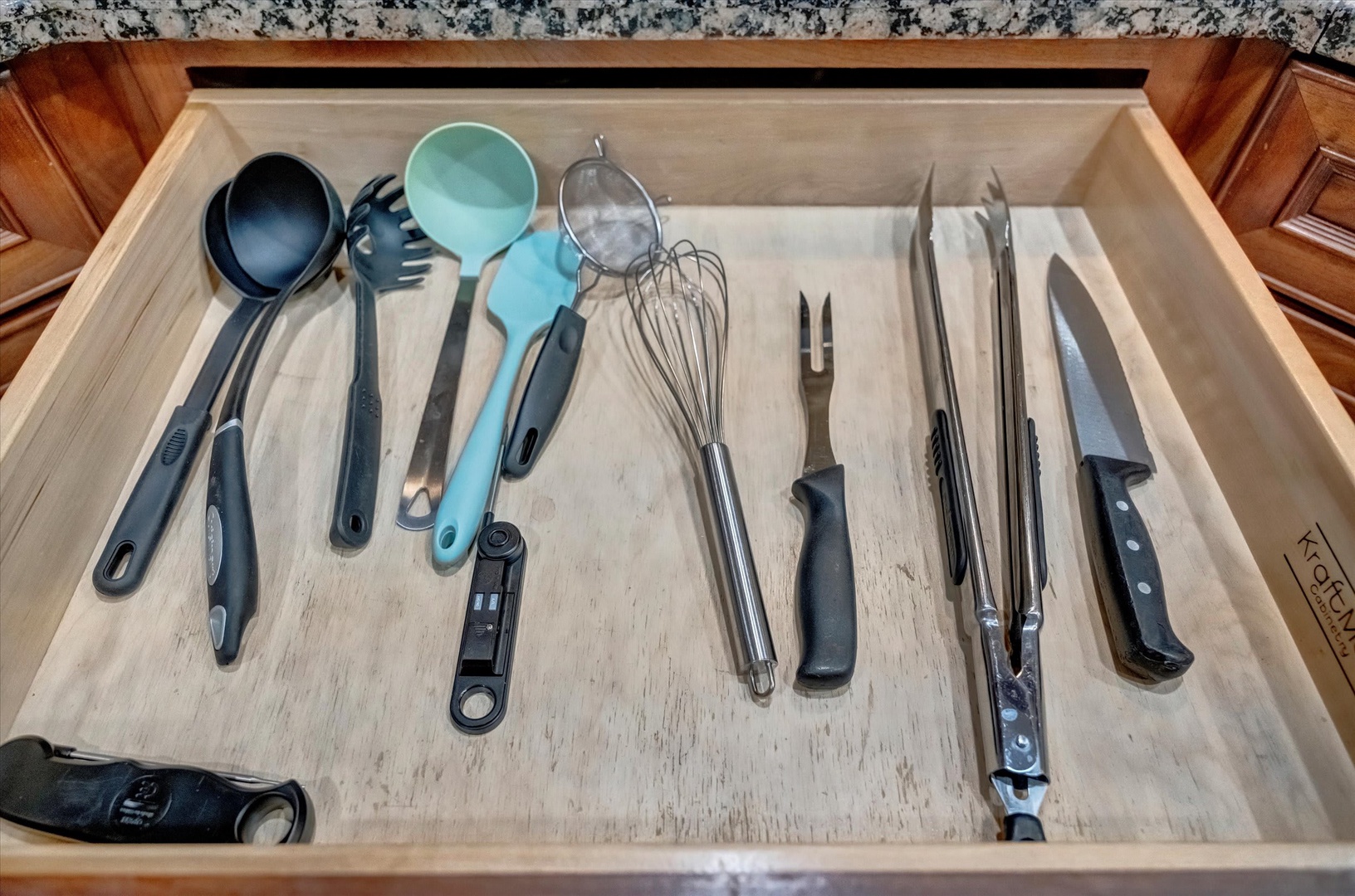 Your kitchen comes fully stocked with quality utensils and tools, so you can easily prepare everything from quick snacks to full meals during your stay.