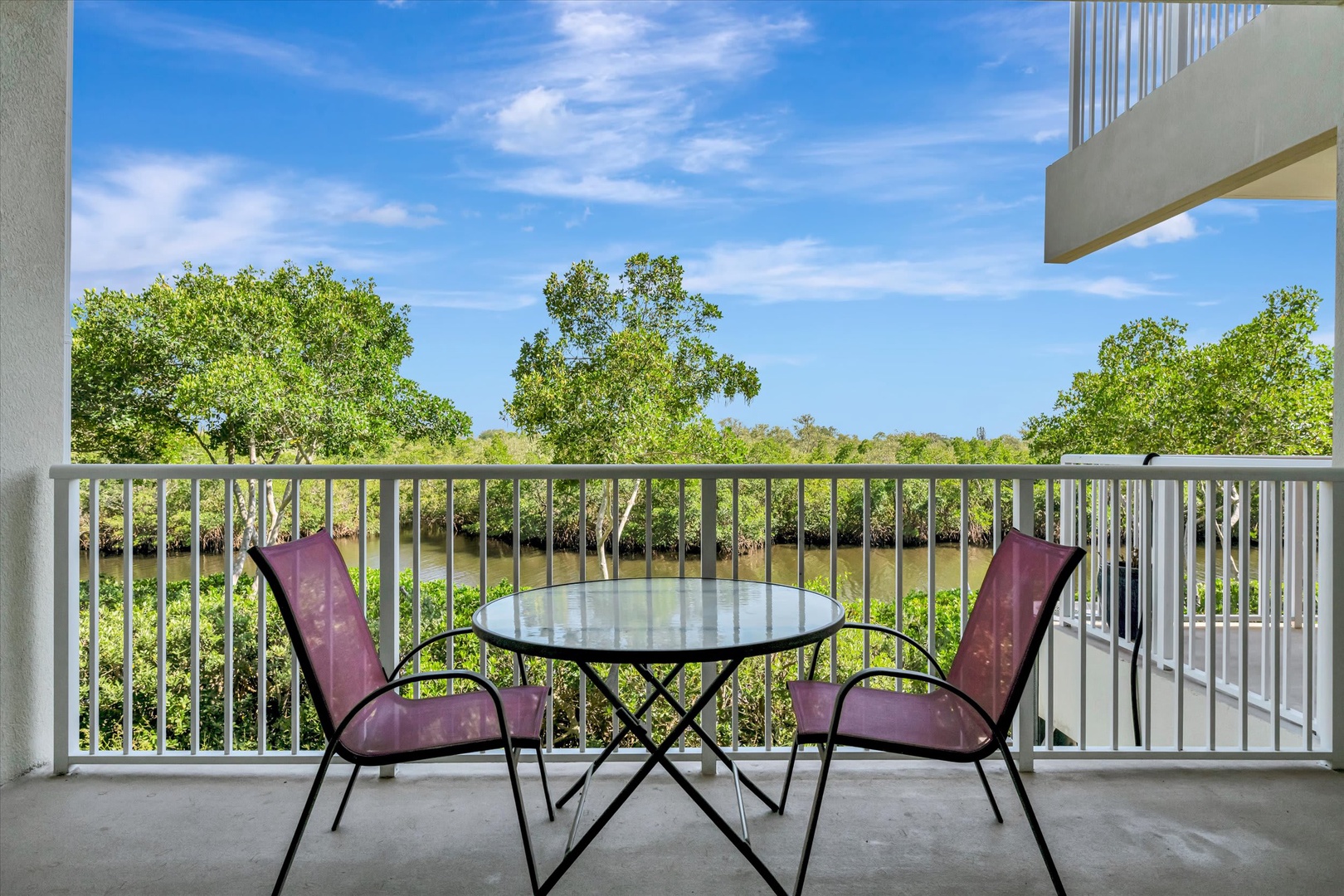 Picture yourself sipping morning coffee on your private balcony, overlooking peaceful river waters and lush mangroves—the perfect spot to unwind and soak in nature's tranquility.