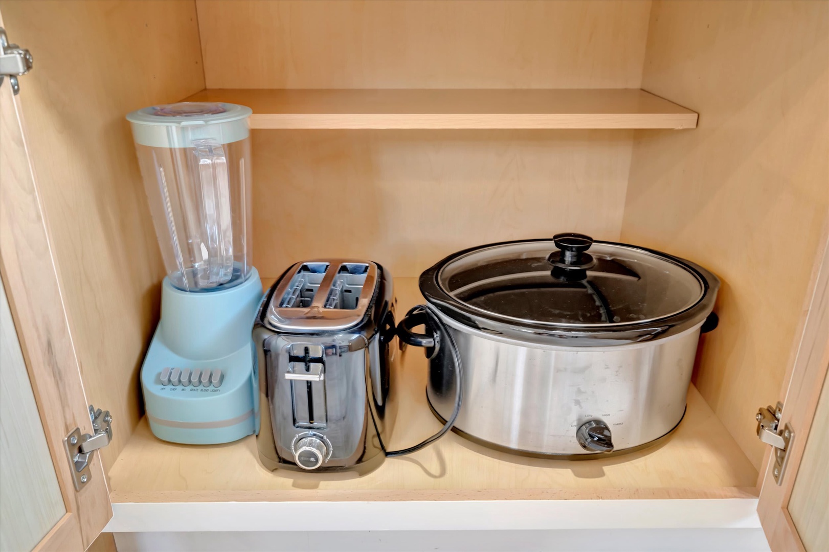 Your vacation kitchen comes equipped with thoughtful appliances for easy meal prep—blend smoothies, toast breakfast, or slow-cook comfort meals without leaving your home away from home.