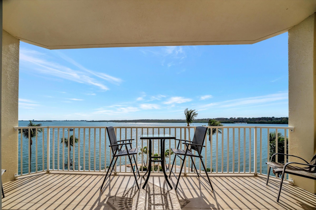 Step onto your private balcony and breathe in the tranquil water views stretching to the horizon, where you can sip morning coffee or unwind as the day fades.