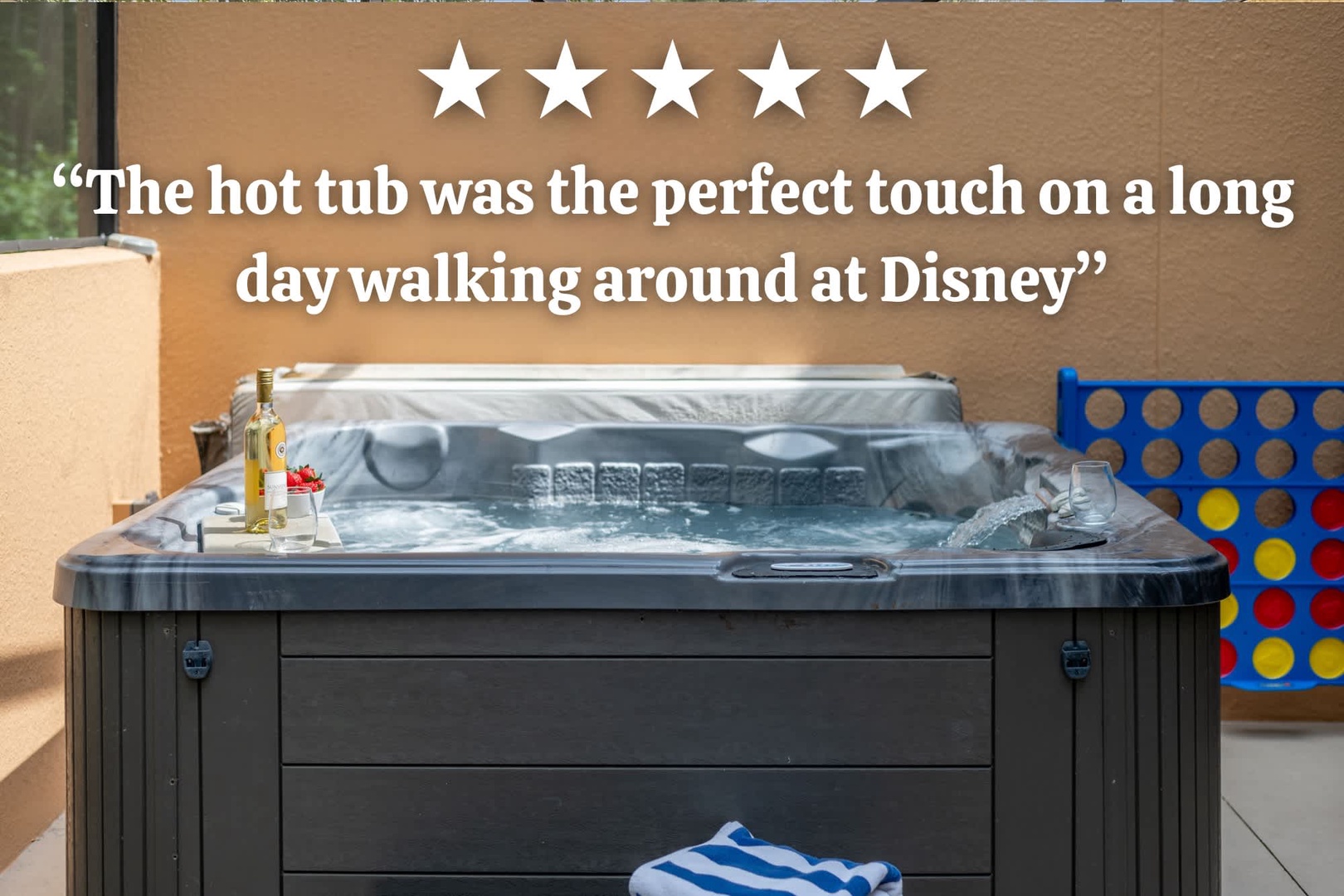 Slip into warm, bubbling waters at the end of your day. Your private hot tub awaits, perfect for melting away tension under the open sky.