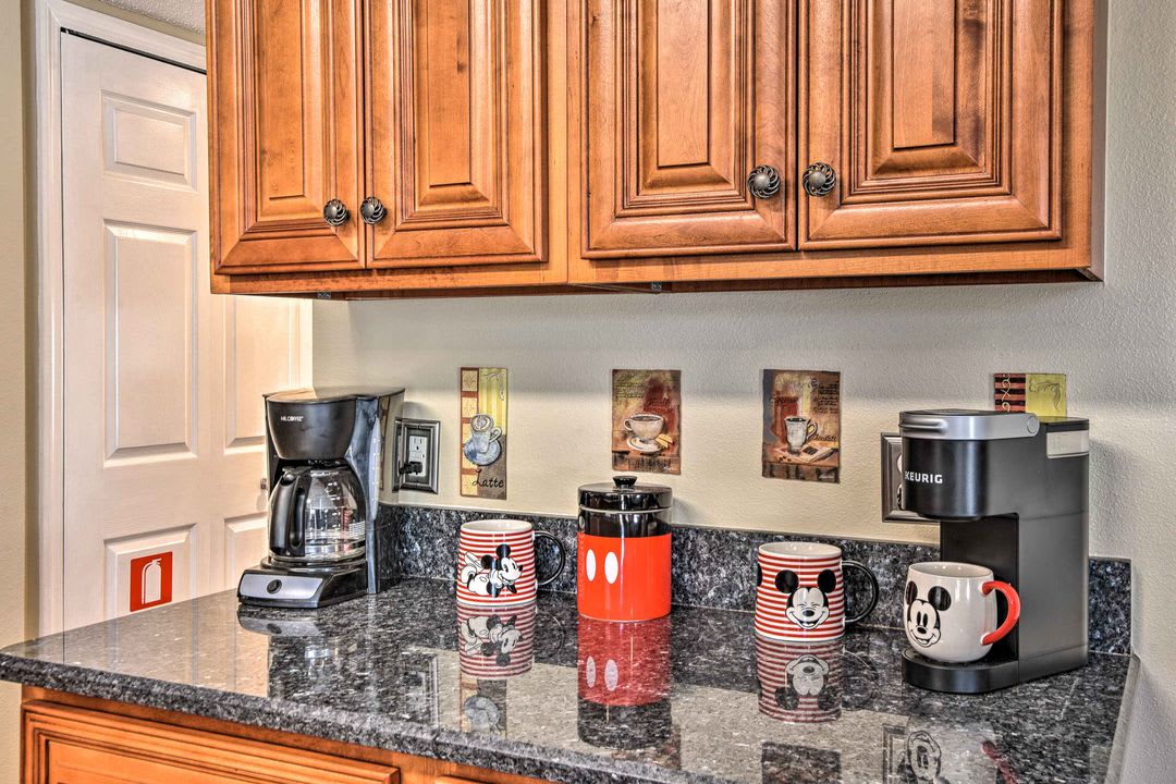 Start your mornings with ease at your own coffee station, complete with everything you need for that perfect cup.