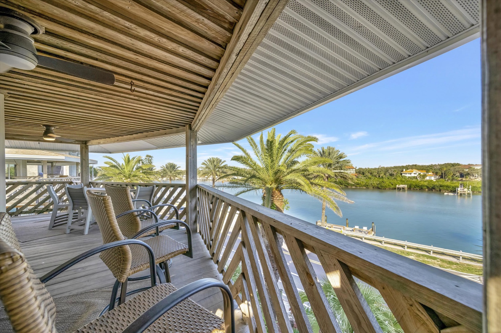 Relax on your private waterfront balcony, where palm trees frame peaceful river views and gentle breezes invite you to unwind with morning coffee or sunset cocktails in total tranquility.