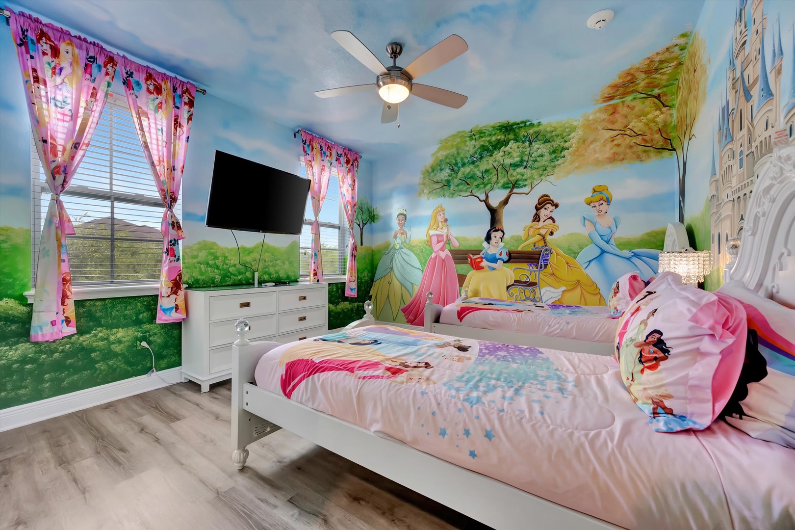 Step into a magical princess kingdom where imagination comes to life with enchanting wall murals, themed bedding, and playful decor designed to spark wonder and joy.
