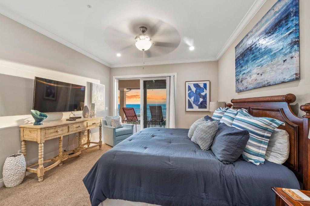 Wake up to breathtaking ocean views from your comfortable bedroom, where coastal charm meets relaxation. Step through those glass doors onto your private balcony and let the sea breeze greet you.