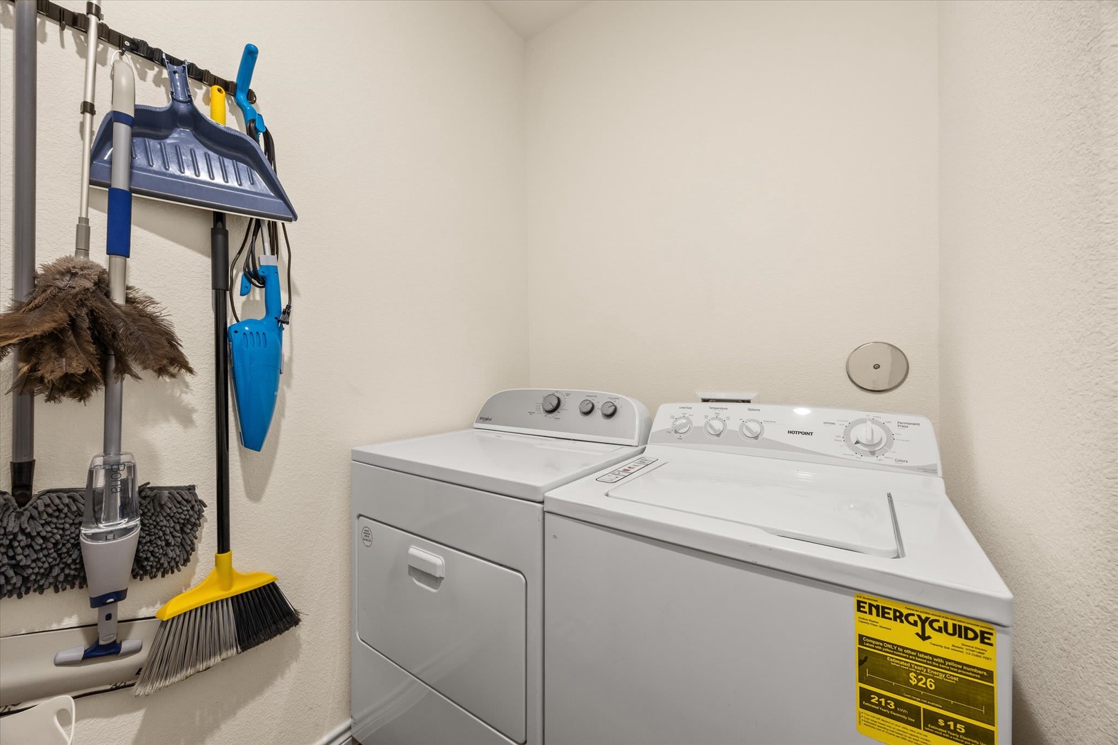 Your stay includes the convenience of in-unit laundry, so you can pack light and refresh your wardrobe whenever needed during your vacation.