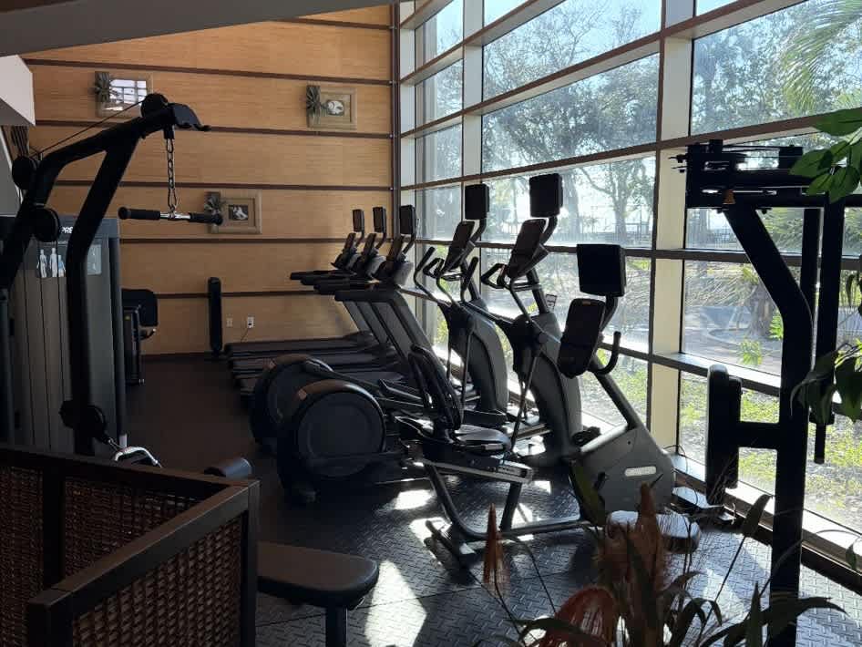 Stay active with state-of-the-art cardio equipment in your bright, glass-walled fitness center overlooking peaceful outdoor scenery.