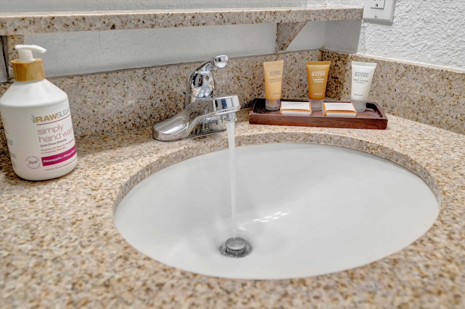 Refresh at your granite vanity with quality toiletries and thoughtful touches waiting for you.