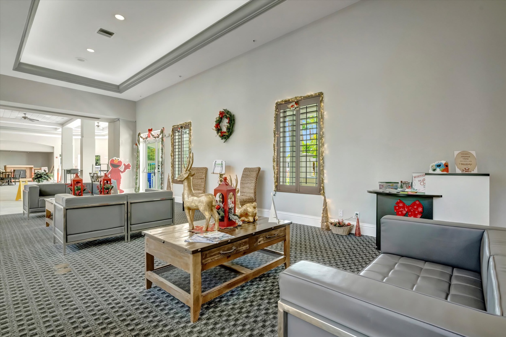 This bright and welcoming lobby space features comfortable seating and cheerful seasonal decor, setting a warm tone for your stay from the moment you arrive.
