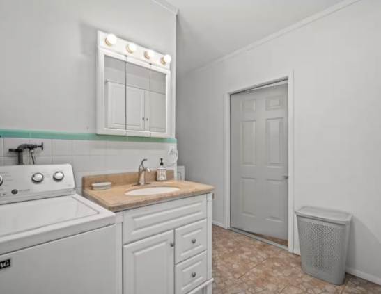 Your private laundry room makes staying fresh and packed light a breeze, with a full-size washer and plenty of counter space for folding.