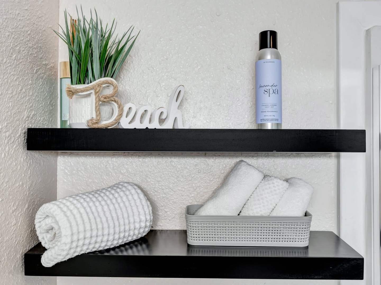 Fresh towels, spa-quality toiletries, and a beachy vibe await you in your thoughtfully styled bathroom—every detail set to help you unwind and recharge.