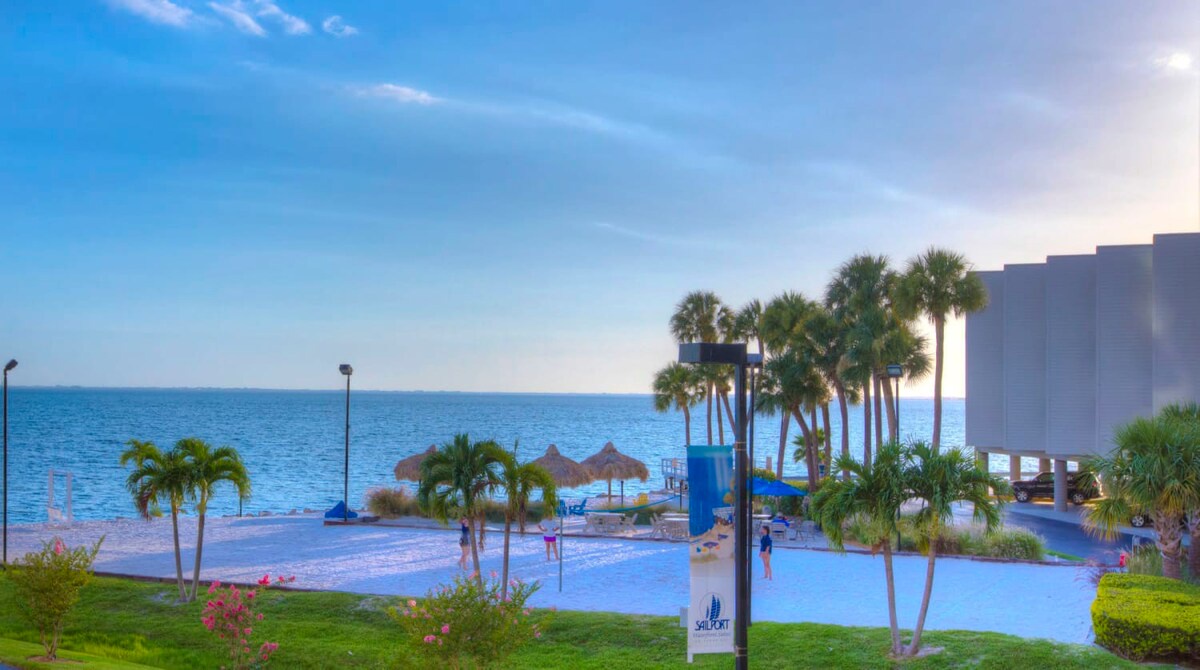 A tropical beachfront resort where palm trees frame the sparkling ocean and a pristine pool awaits your arrival.