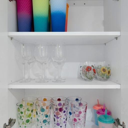 Discover a thoughtfully stocked collection of glassware, tumblers, and kitchen essentials, ready for your morning coffee or evening toast.