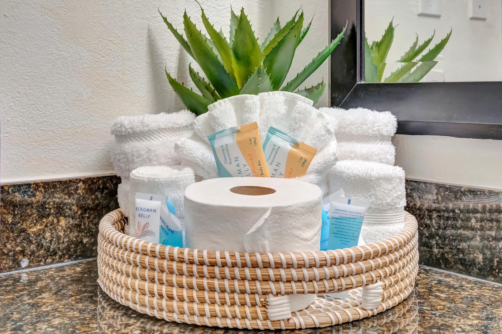 Fresh towels, premium toiletries, and thoughtful touches await you in your private bathroom—everything you need to feel pampered and at ease.