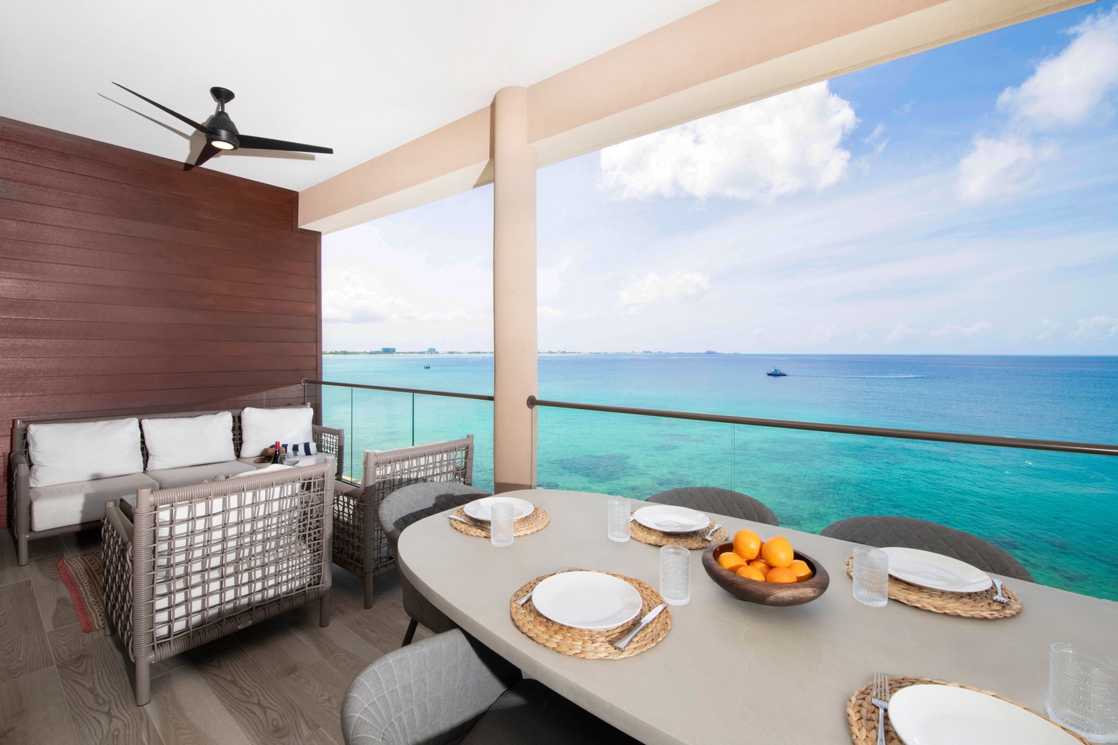 Private furnished balcony