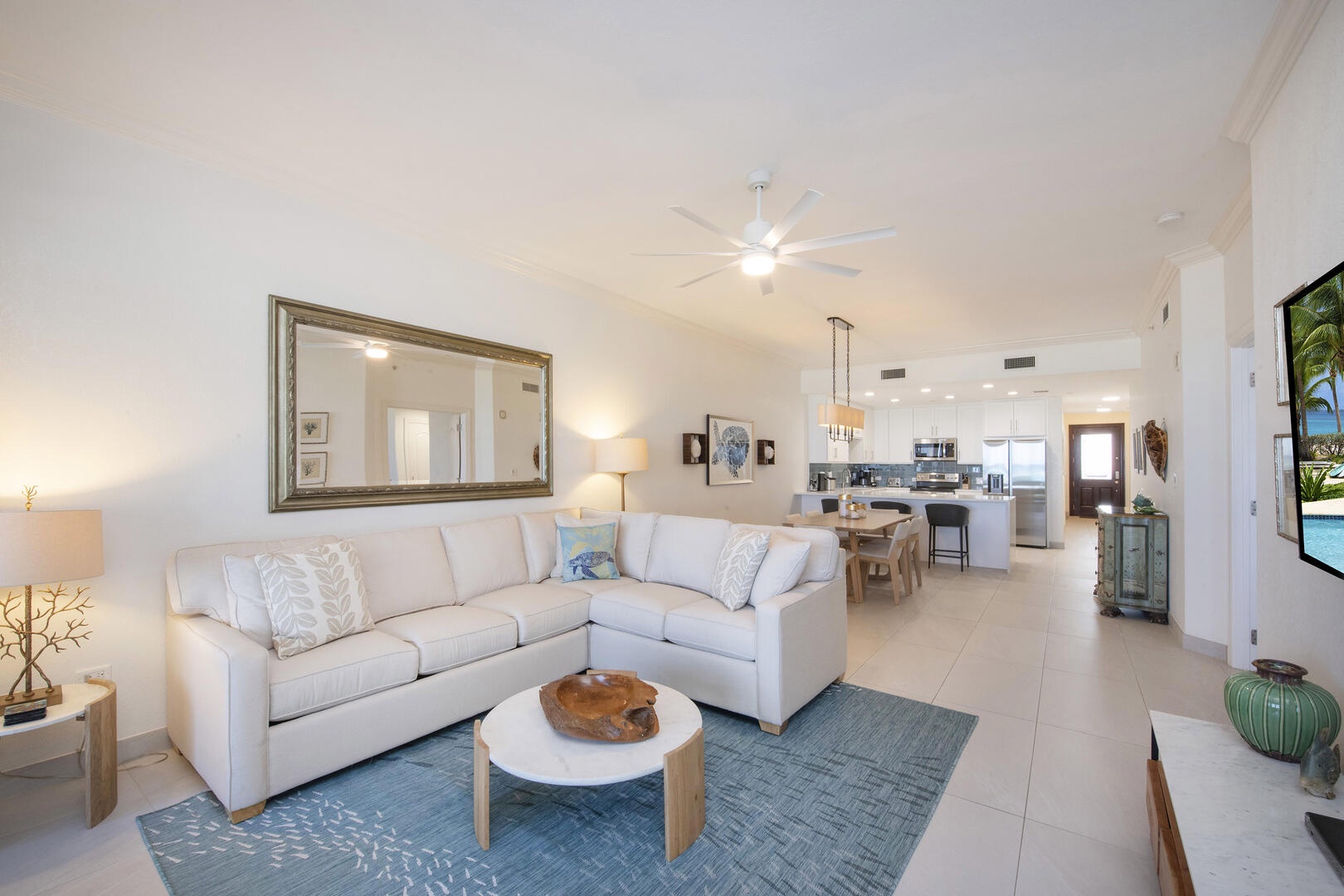 Spacious interiors with contemporary decor and furnishings.