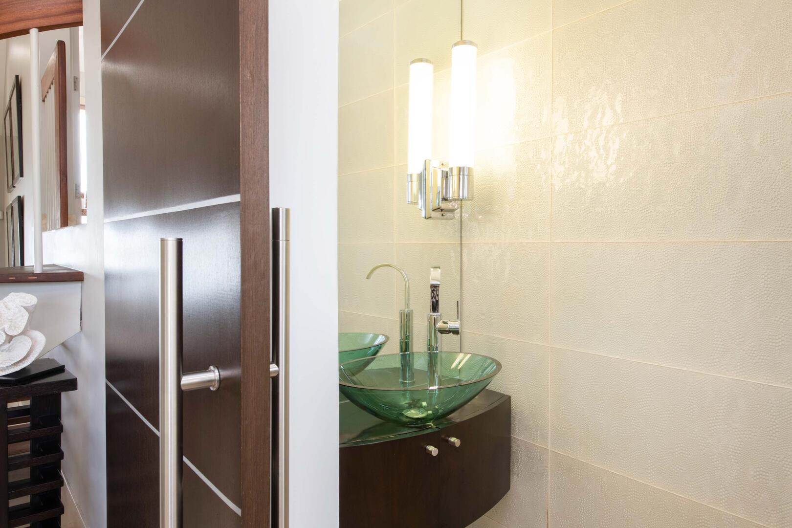 Powder Room off the foyer.