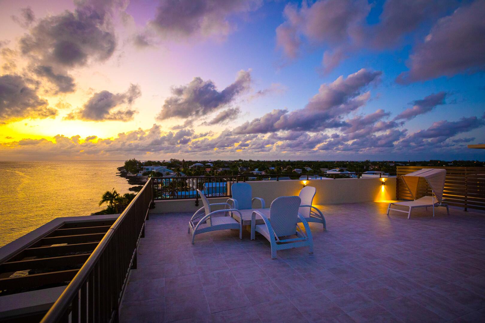 Sunset views from the rooftop are incredible.