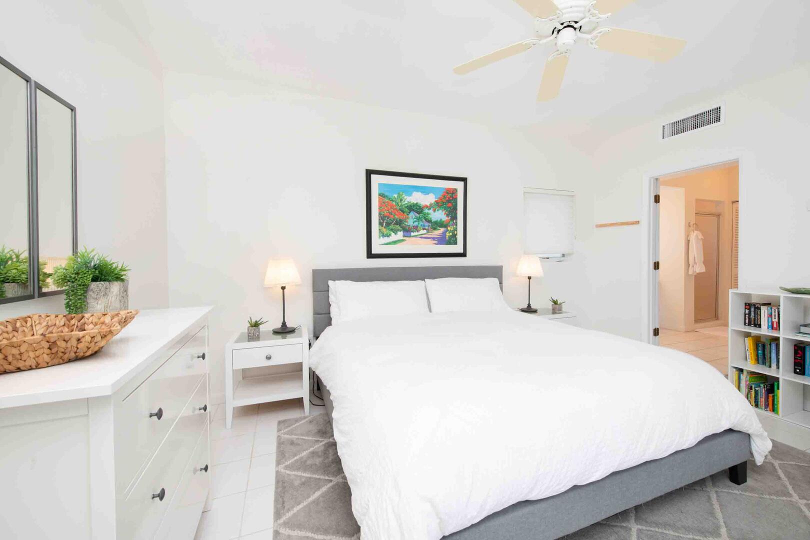 Guest suite with king bed.