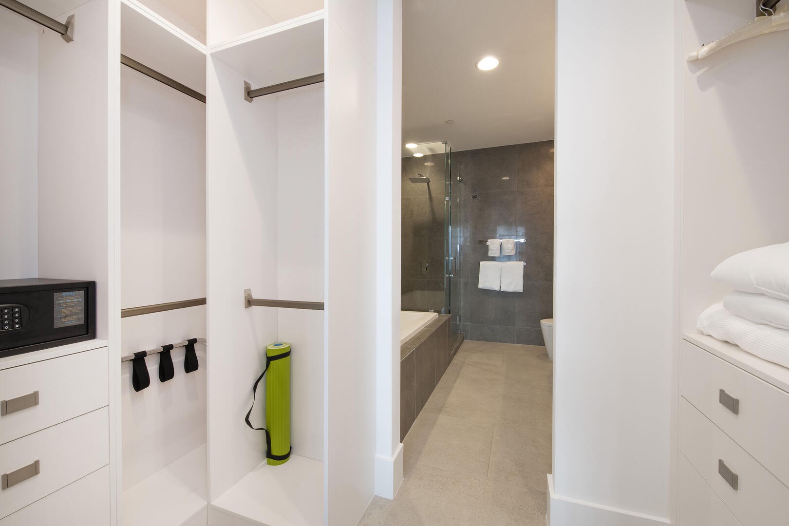 Primary Suite with walk-thru closet.