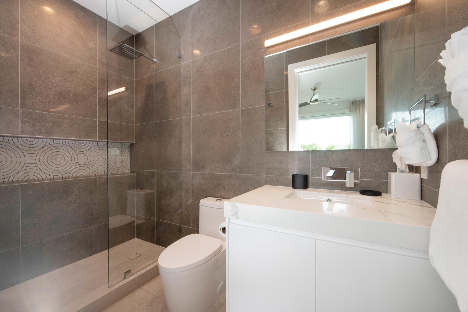 Guest Suite 2 ensuite bath with walk-in shower.