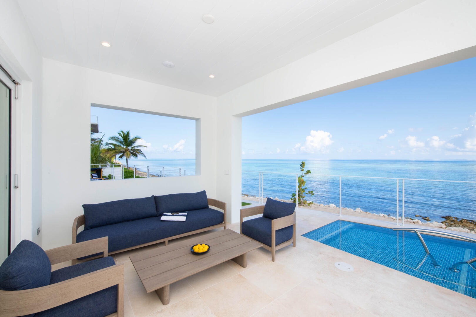 Enjoy the views at this veranda lounge.