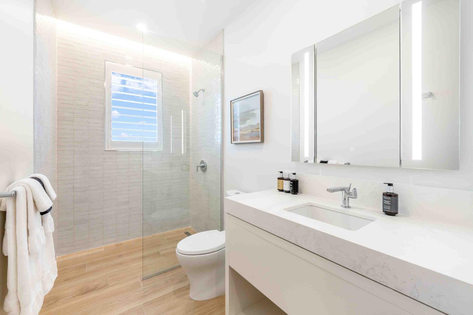 Bedroom 3 Ensuite with walk-in shower.