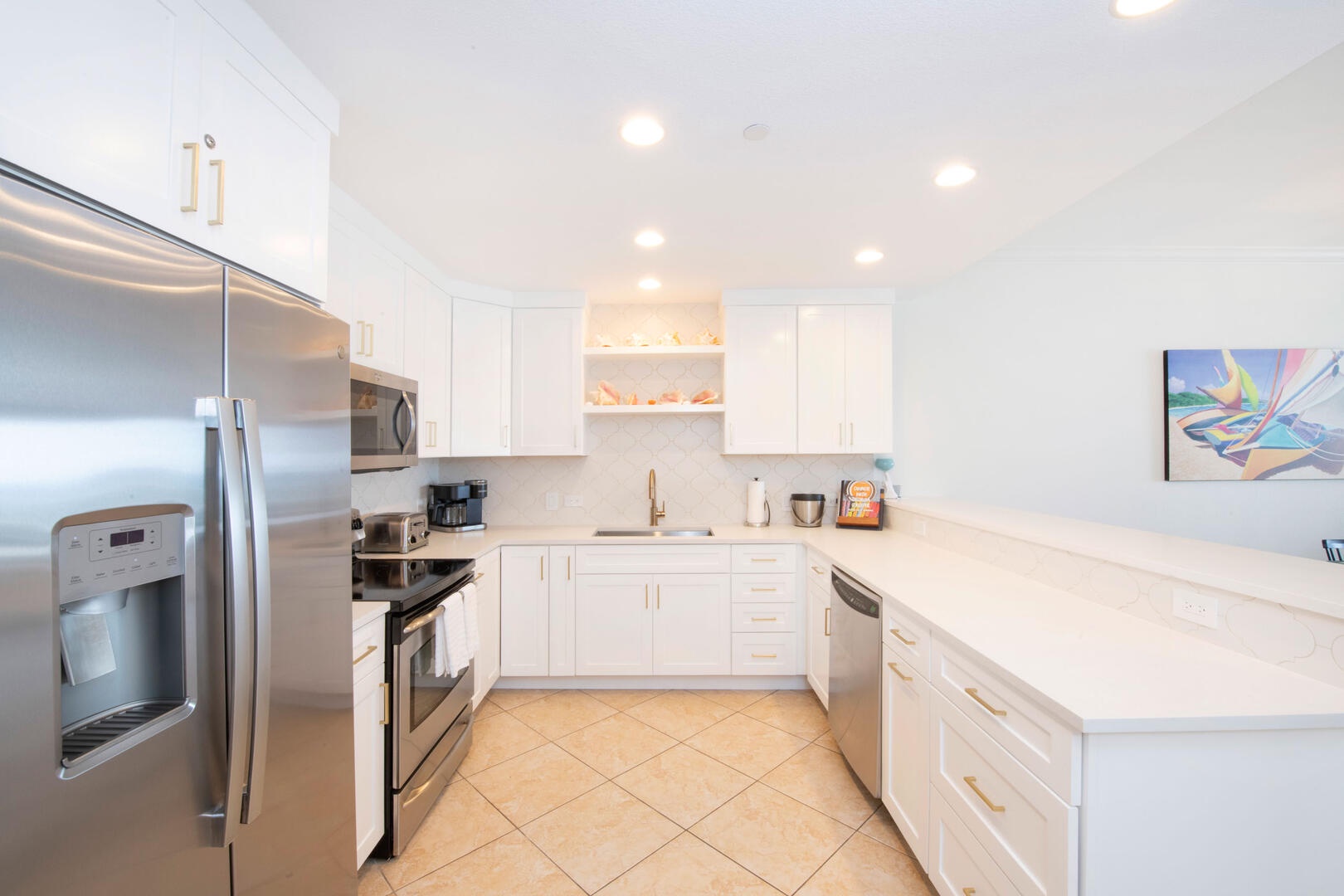 Modern kitchen appliances.