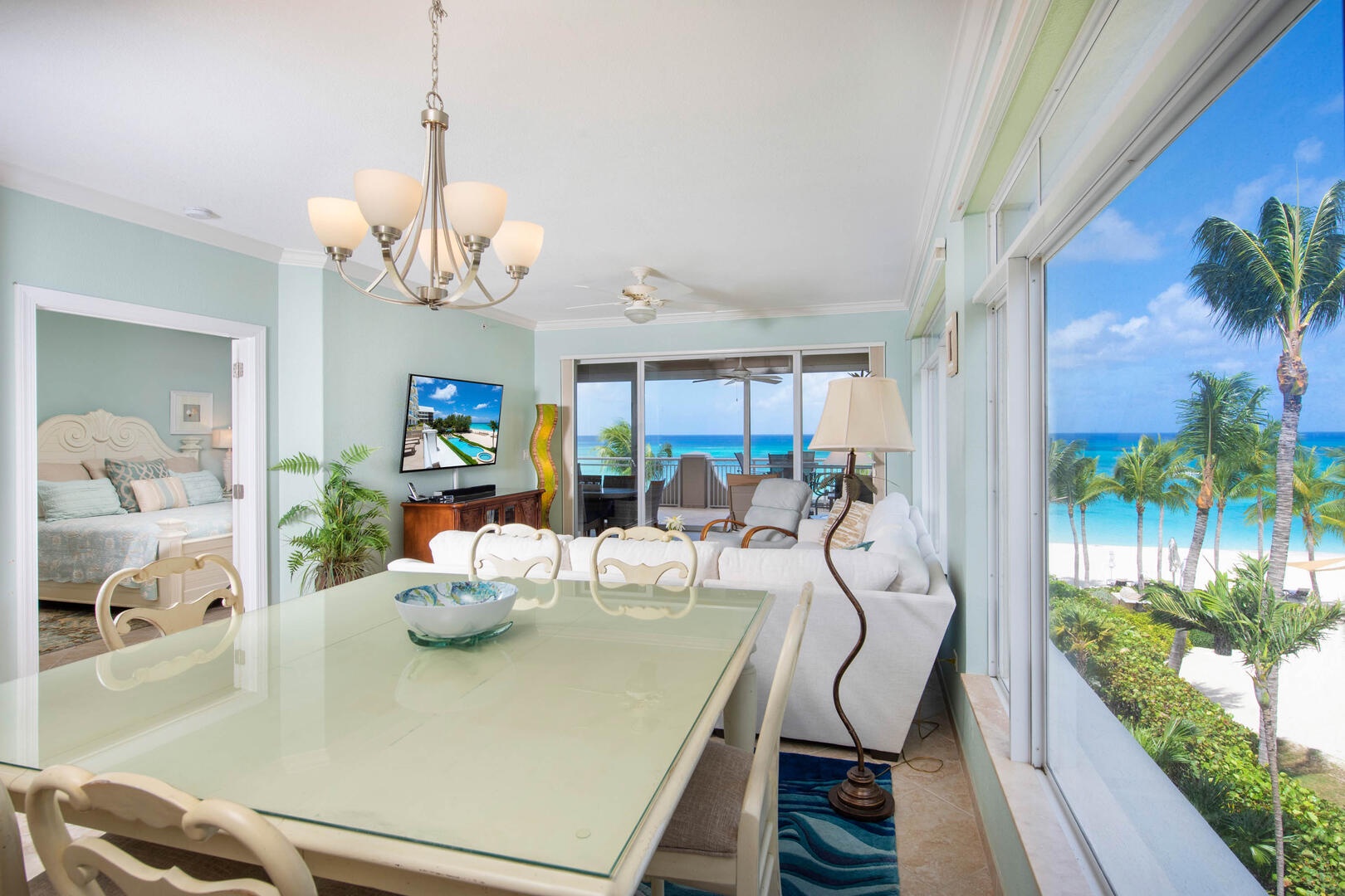 Formal dining area with seating for 5 guests.