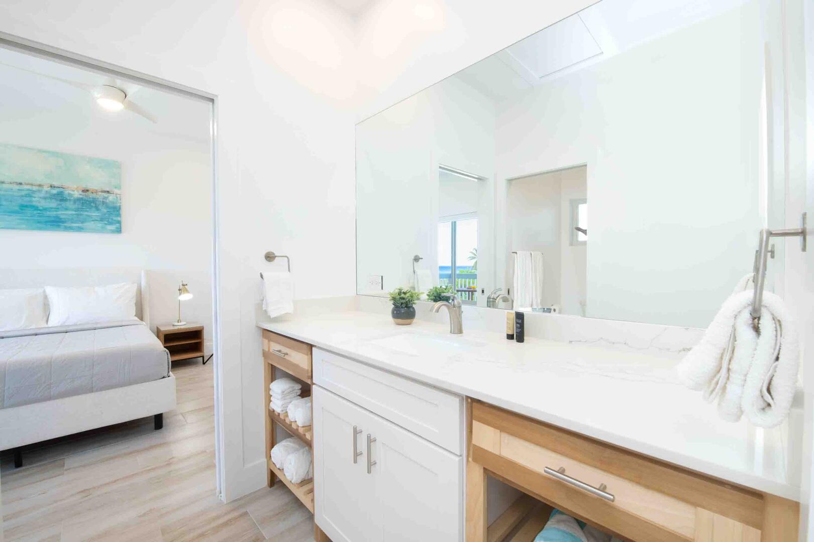 Shared bathroom vanity.