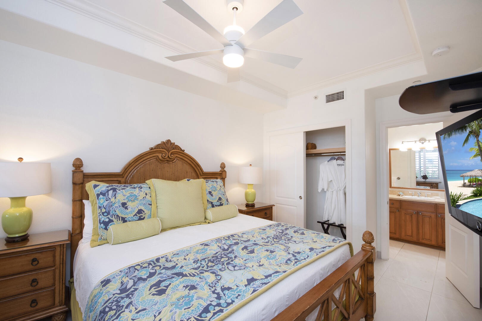 All bath and beach towels, plus bathrobes are provided during your stay.