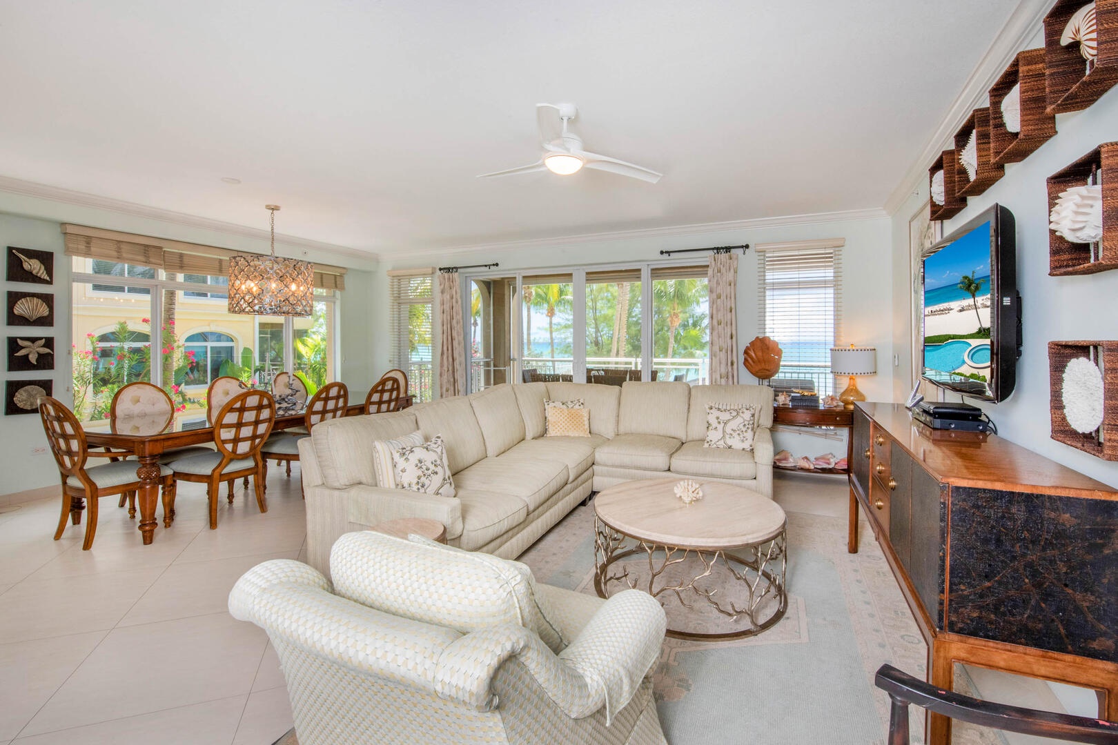 Spacious living and dining areas.