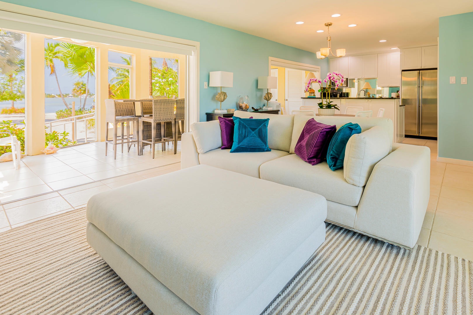 Close up view of the living area.