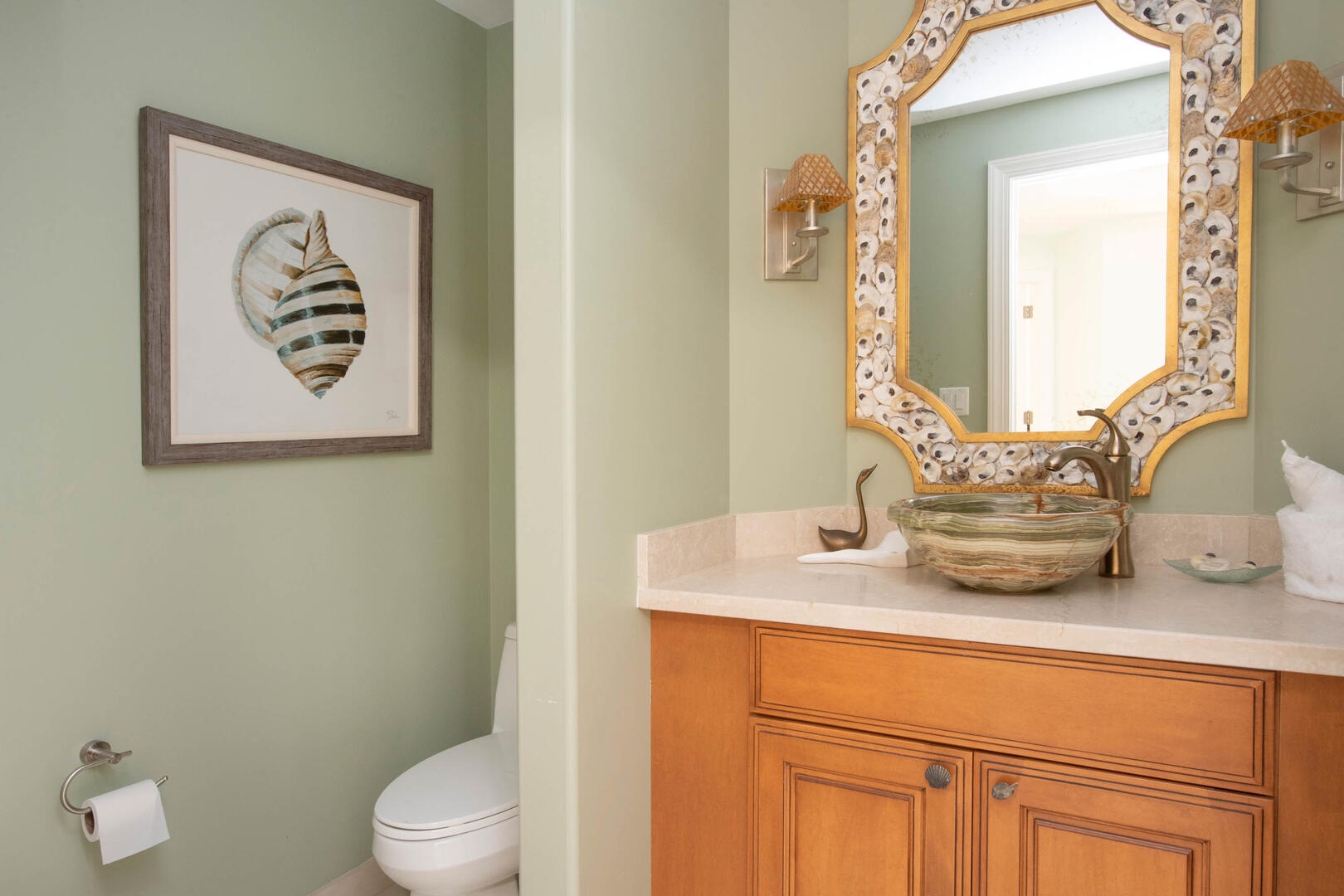 Hallway powder room.