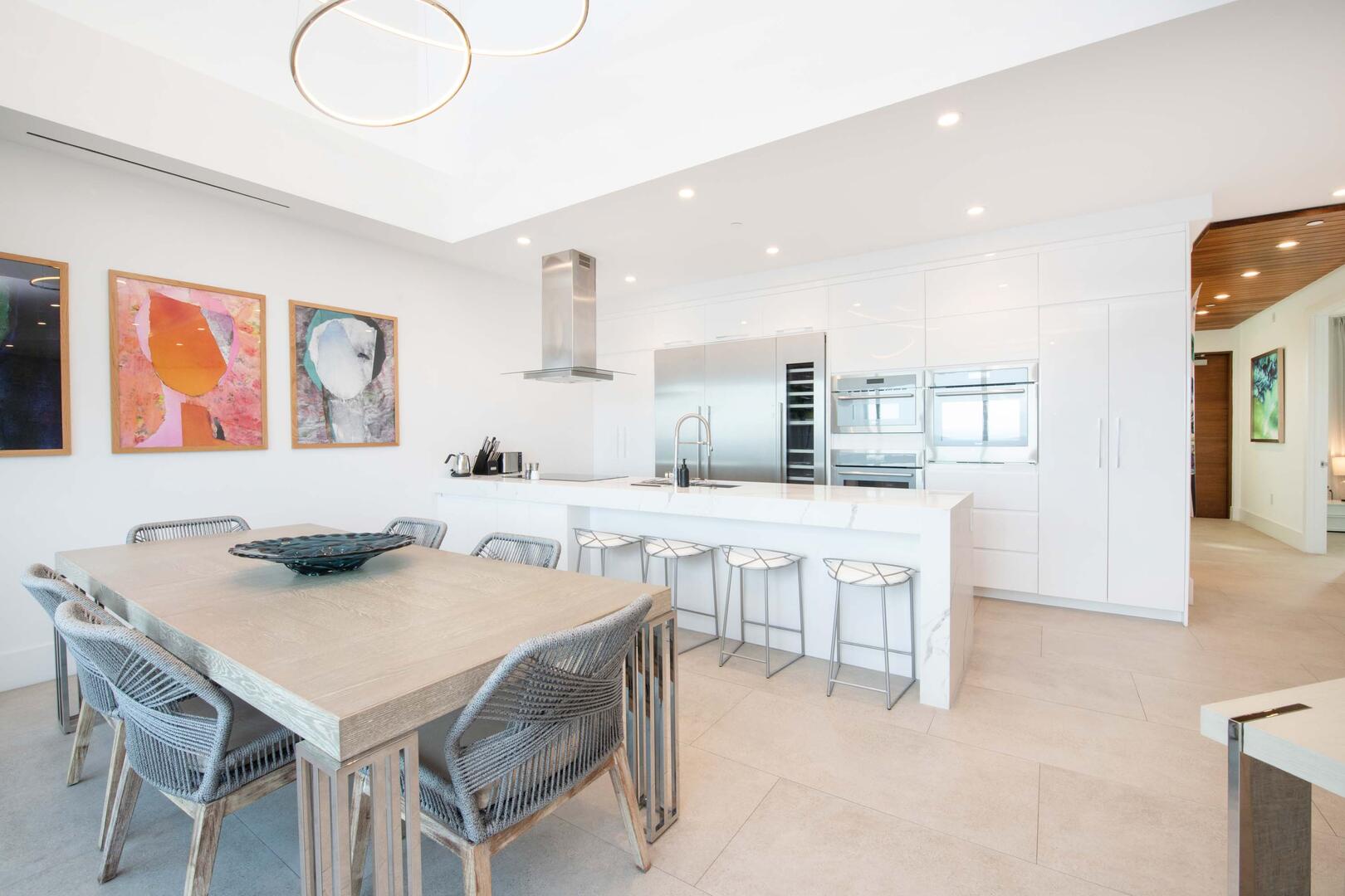 Luxury kitchen and dining area.