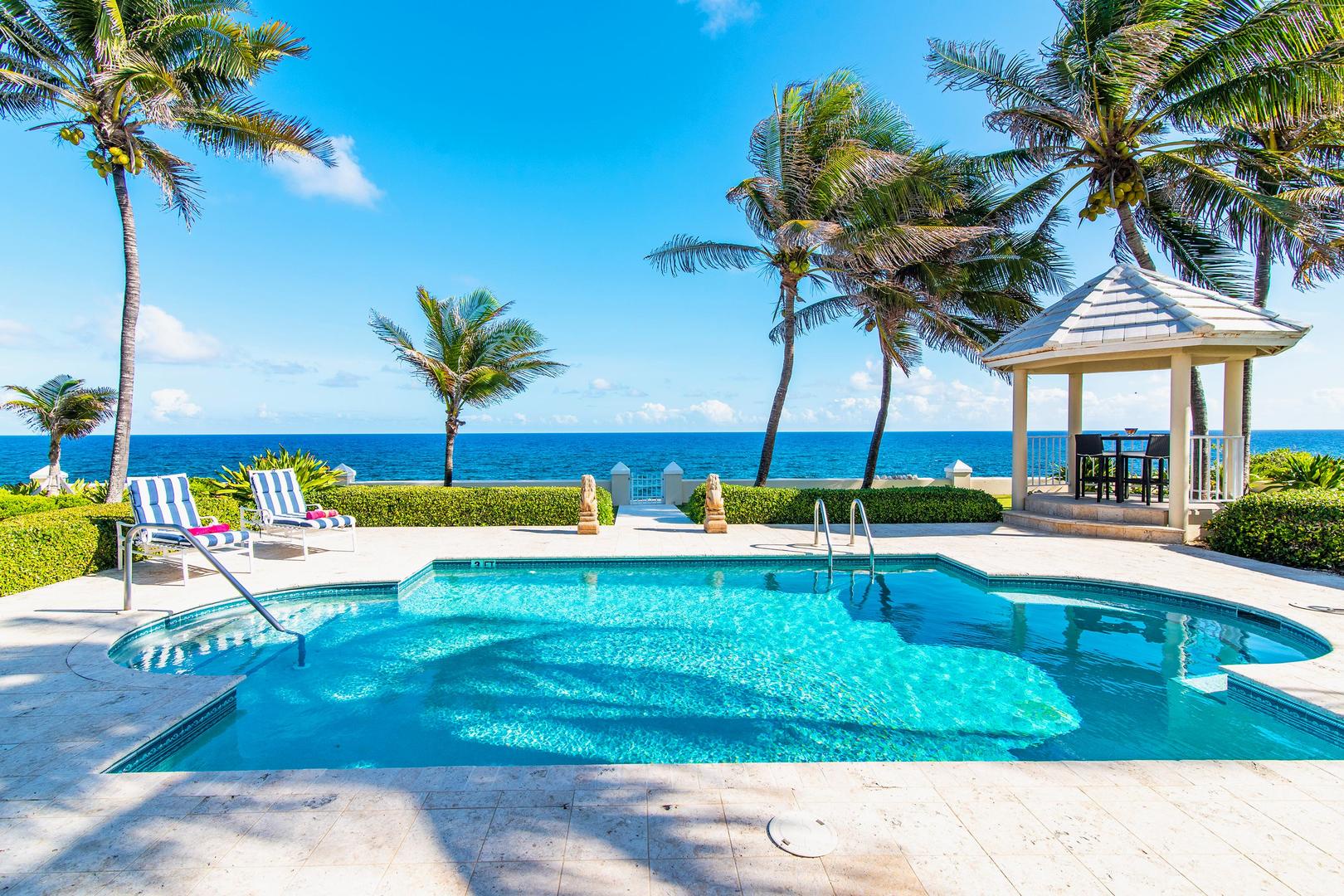 Caribbean Sea view by the pool
