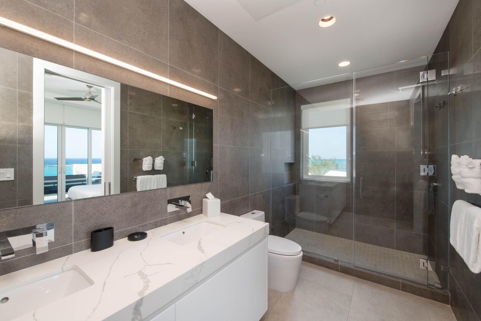 Primary Suite 2 ensuite bathroom with walk-in shower.