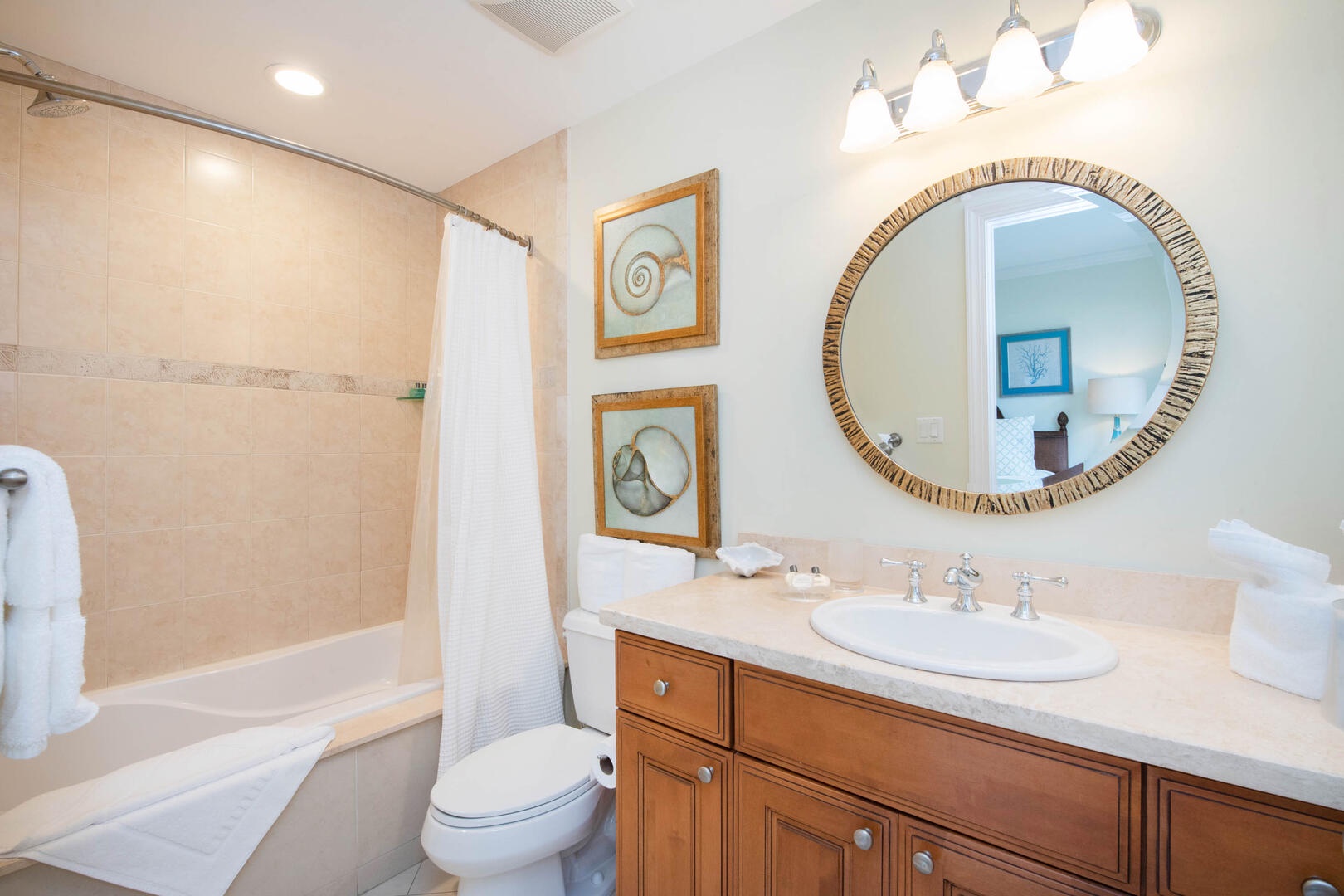 Bedroom 2 ensuite with shower bath.