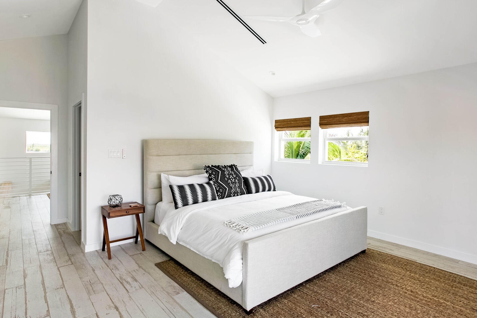 Upper suite with king bed.