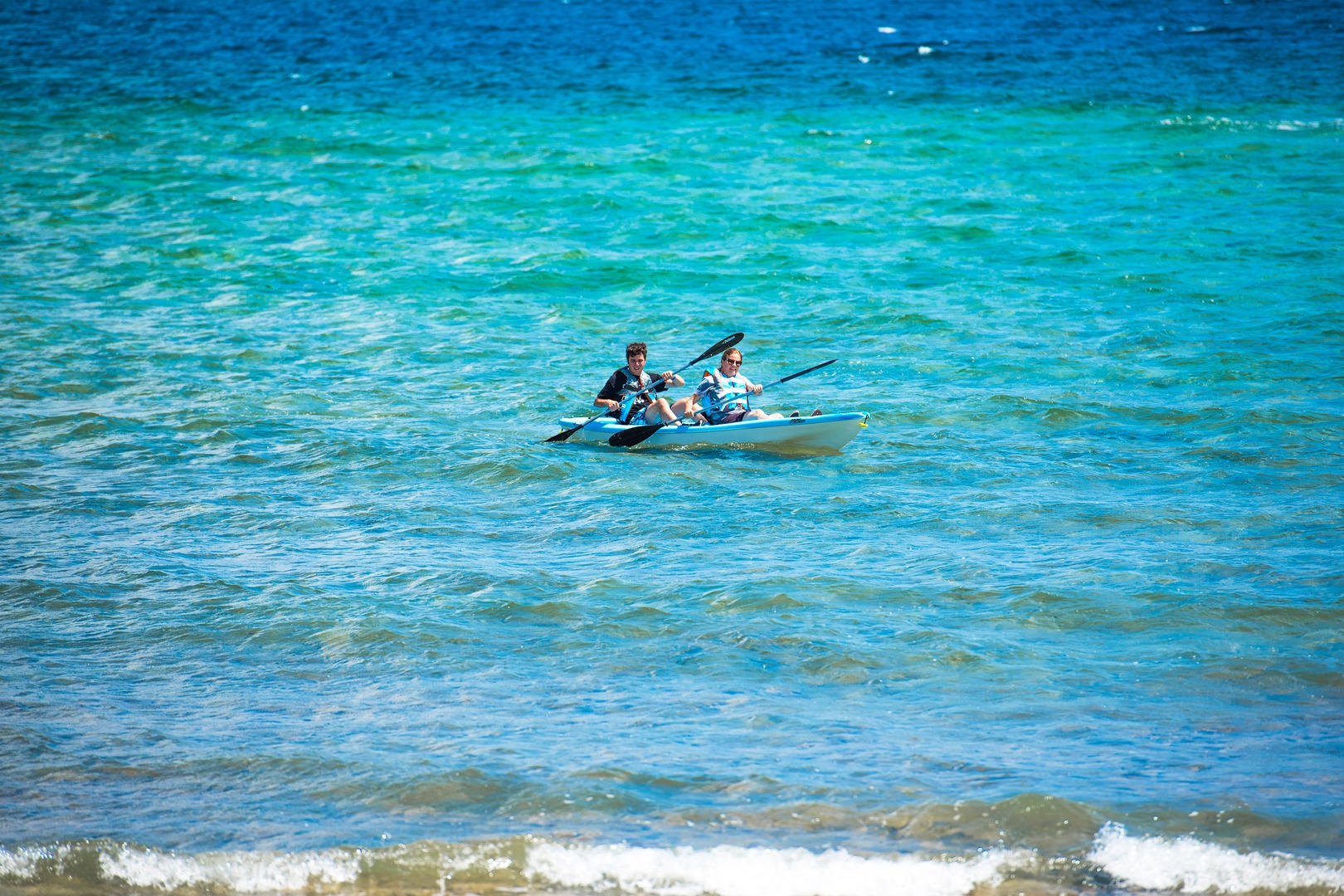 Kayak the seas along the resort.