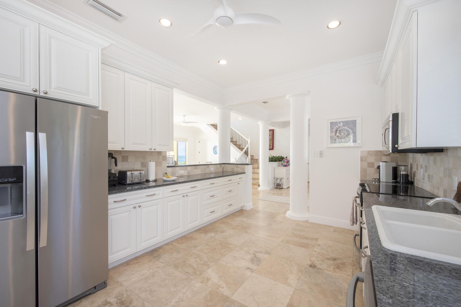 Modern kitchen with a full suite of appliances.