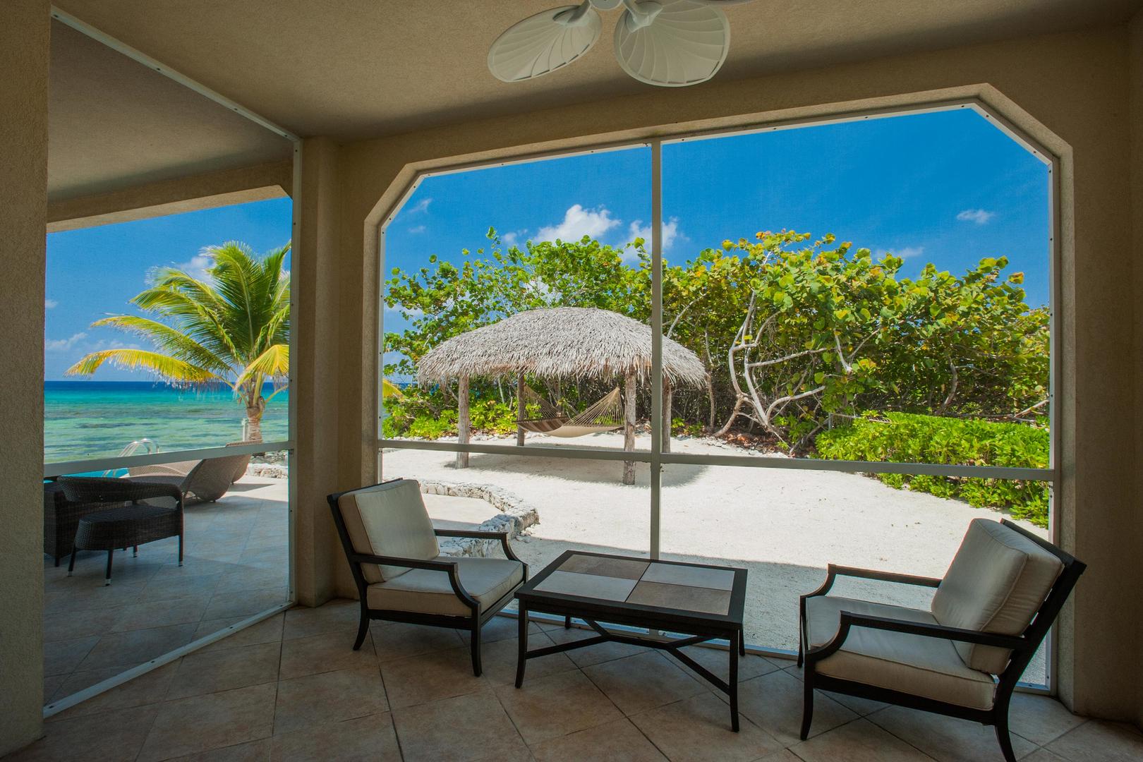 Screened porch off the twin bedroom.